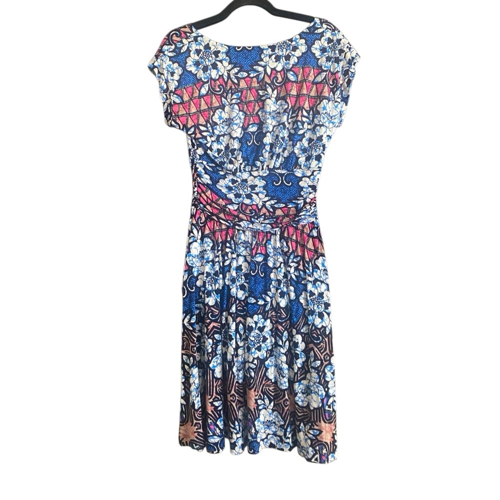 Anthropologie MEADOW RUE Batik Gardenia Floral Rayon Jersey Dress S Like new - Picture 6 of 10